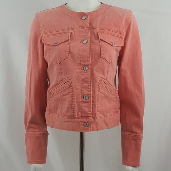 gap pink denim jacket